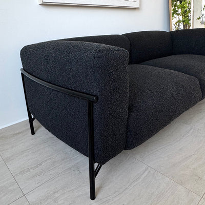 Embrace Black Boucle Fabric Sofa