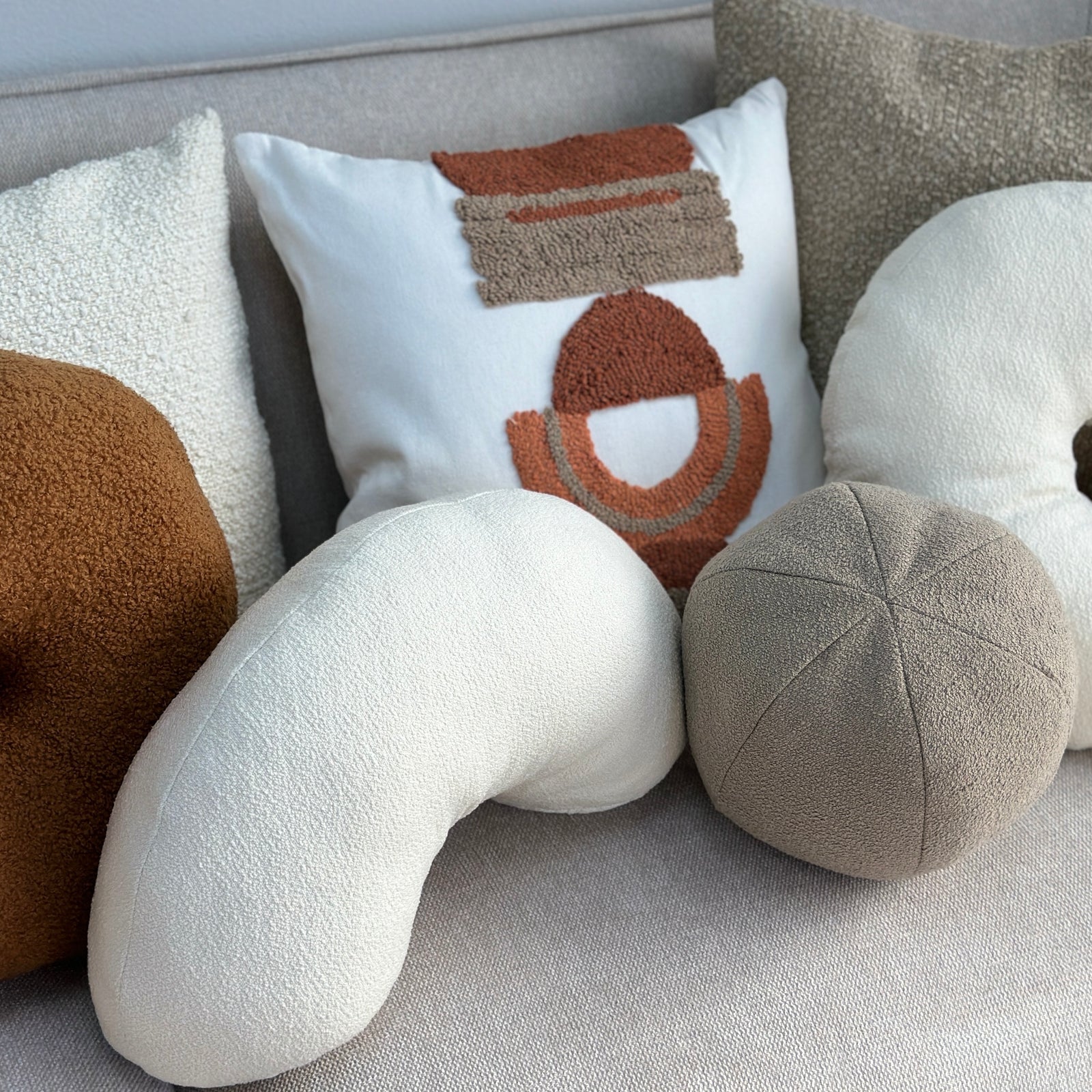 Bouclé Sand Ball Throw Pillow