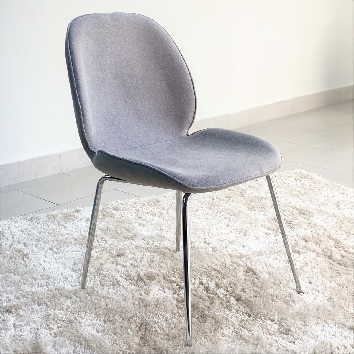 Clara Dining Table Lacquer White Top Stainless Steel Legs Set