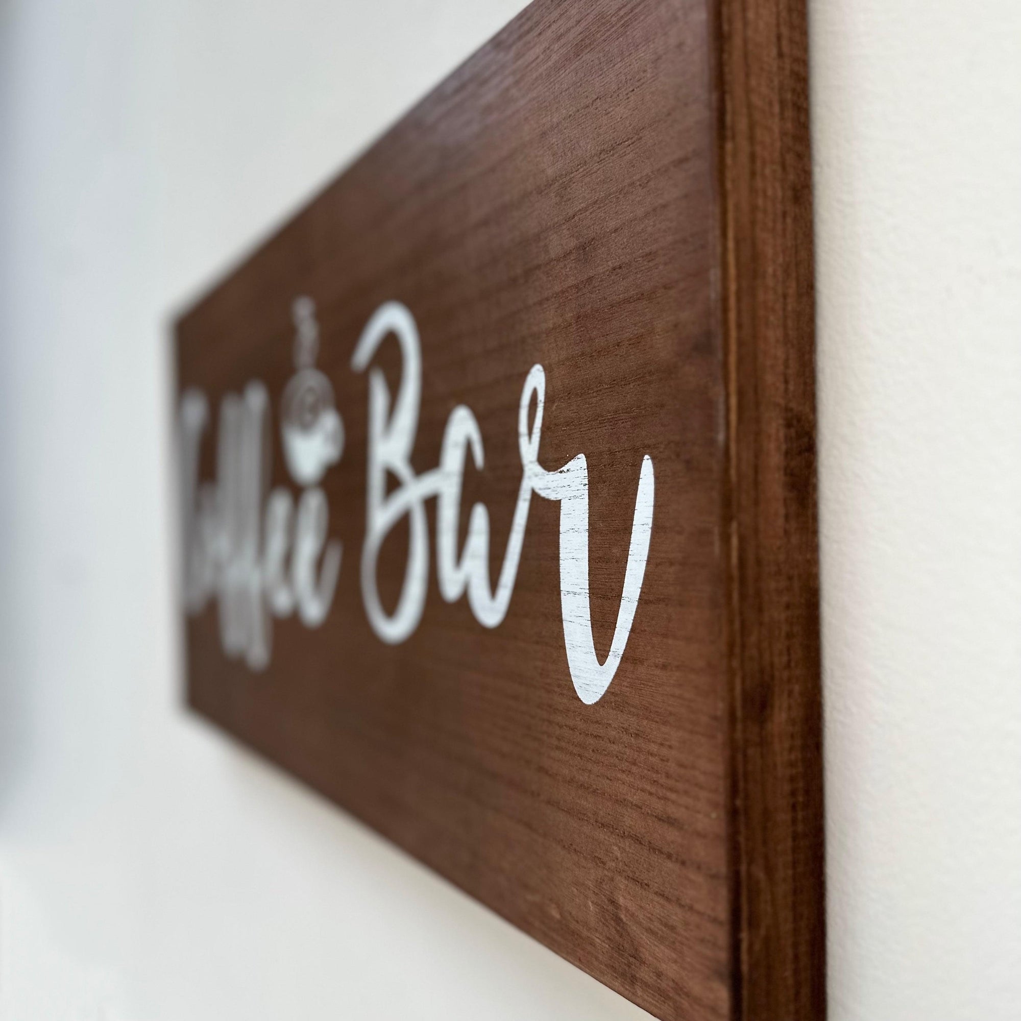 "Coffee Bar" Wooden Rectangle Wall Art