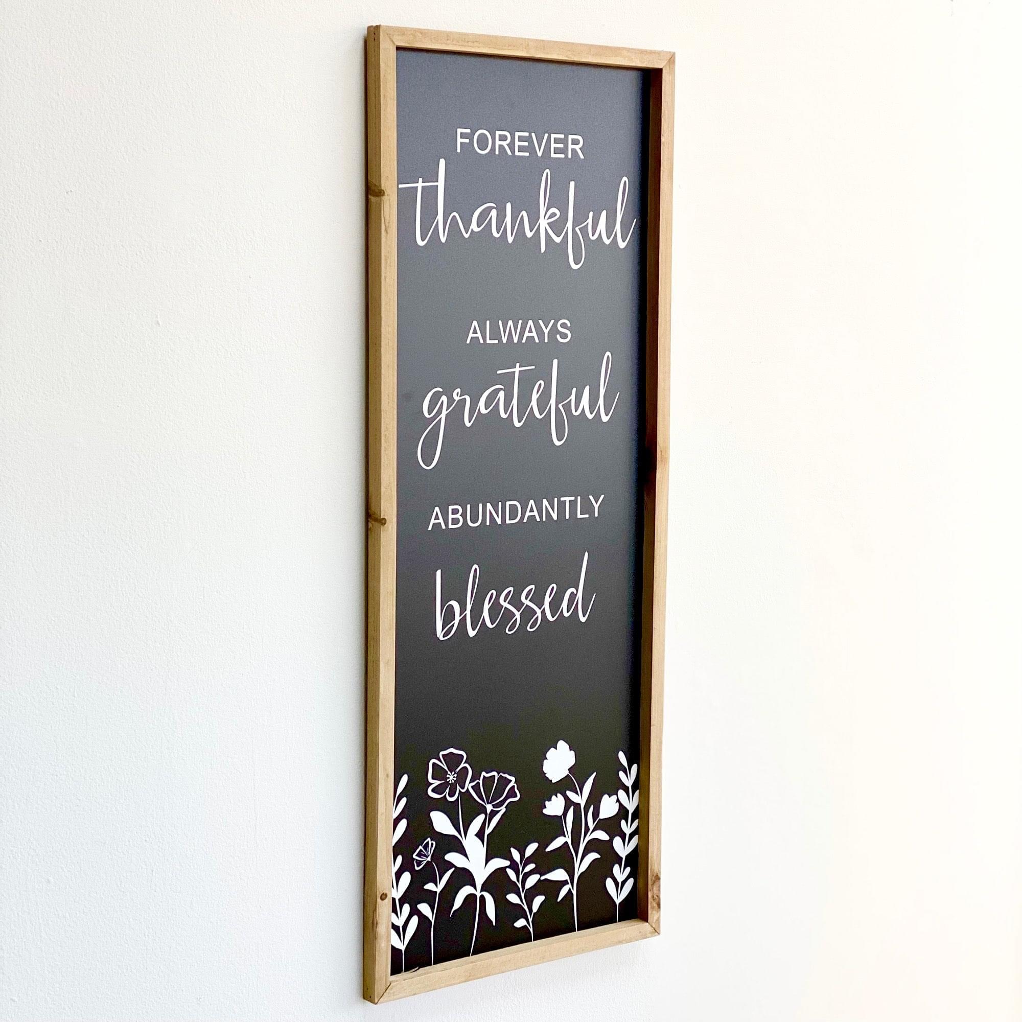 "Forever Thankful" Wood Rectangle Wall Art