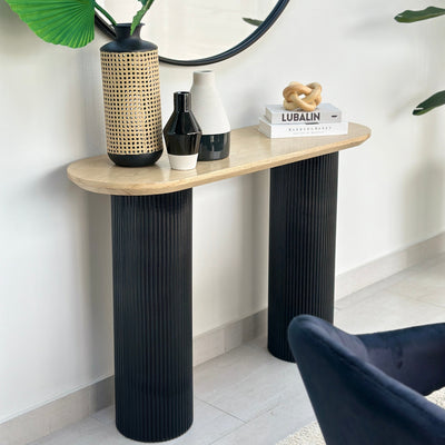 Dual Cylinder Console Table