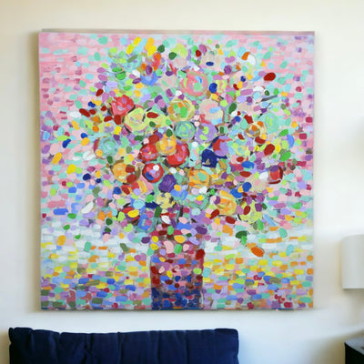 Tree of Life Colorful Hand Painted Oleo Art