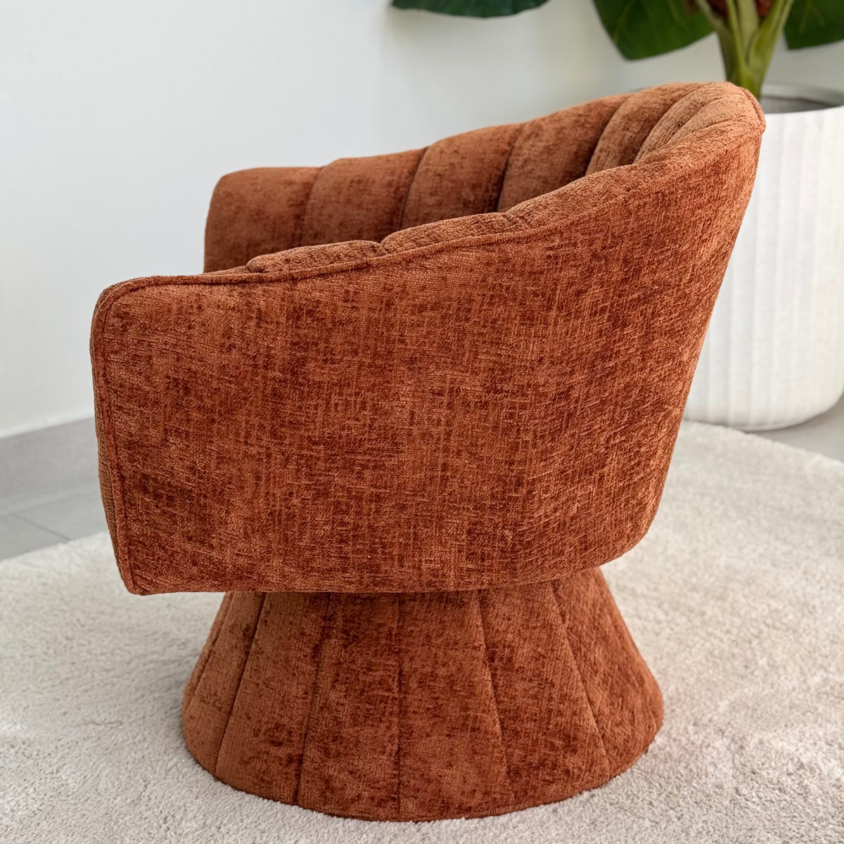 Swivel Barrel Cognac Chair