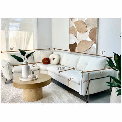 Cami White Corner Sofa Left Side