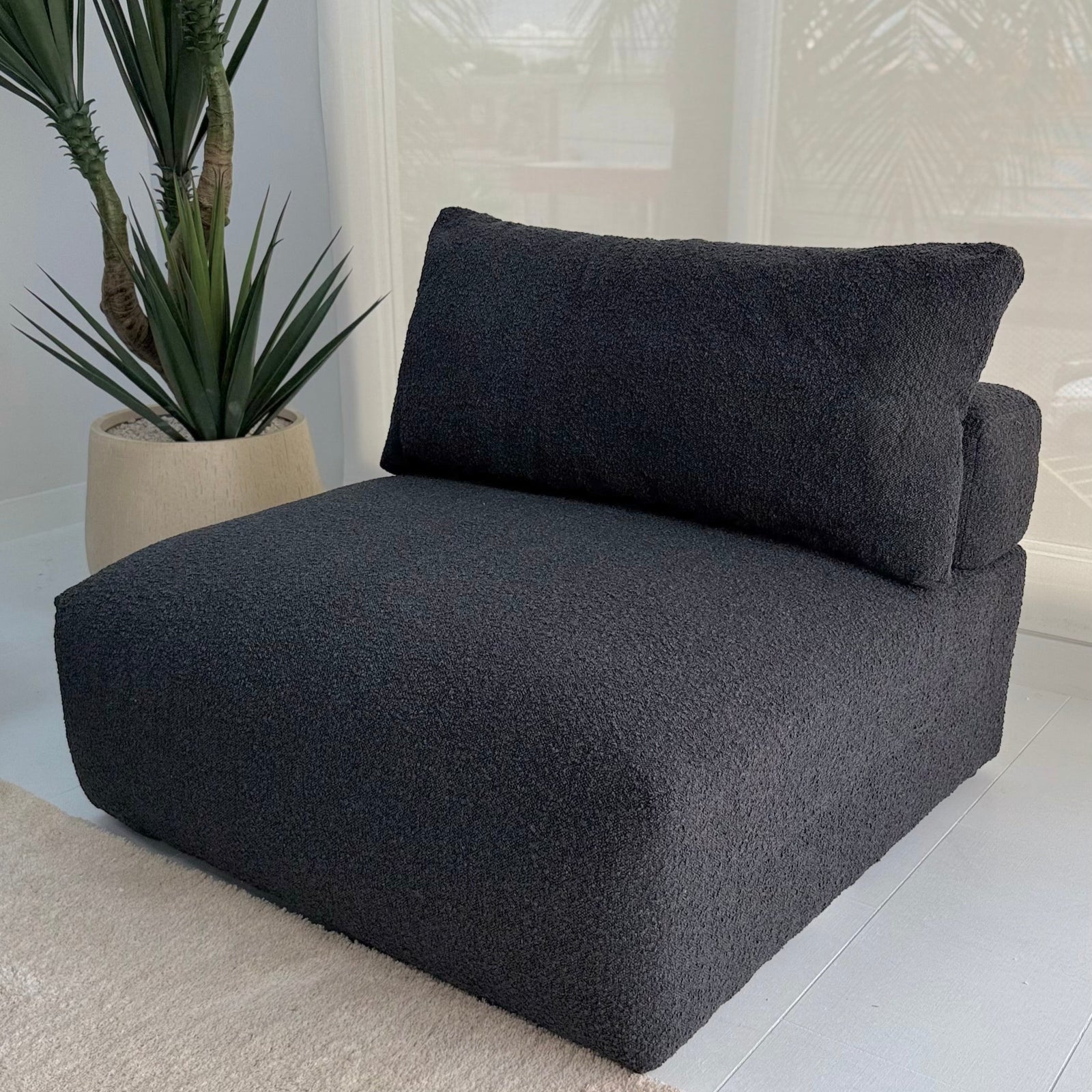 Three Piece Black Ultra Comfort Sofa