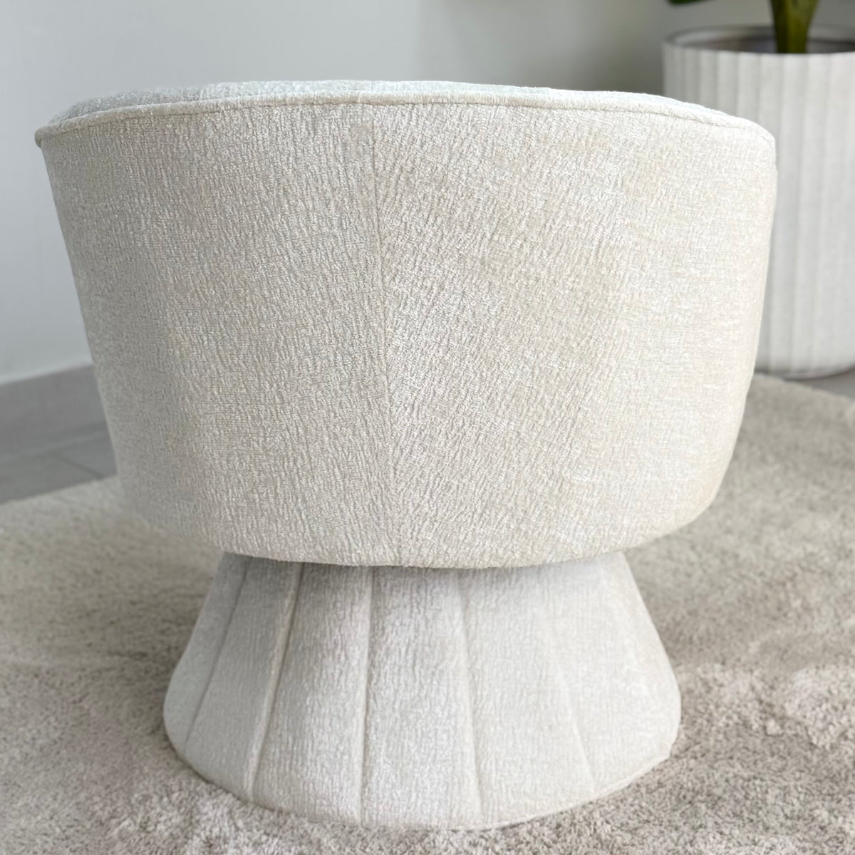 Swivel Barrel Ivory Chair