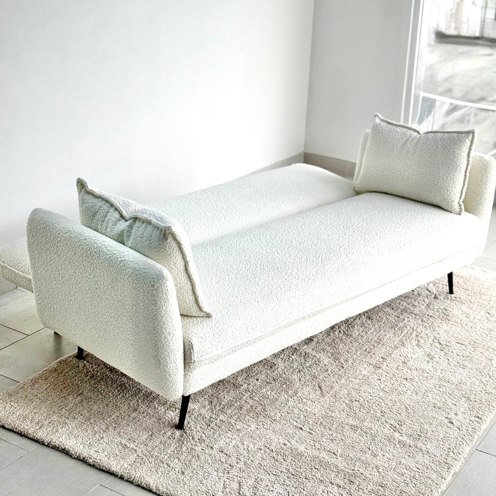 Stilo Futon Sofa Bed Bone White