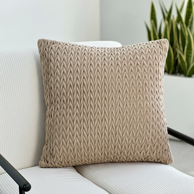 Braided Cushion Satin Brown Pillow