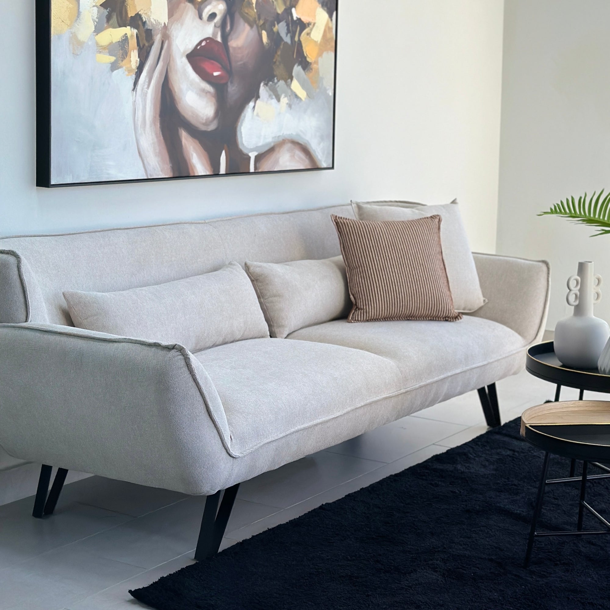Gio Ivory Fabric Sofa