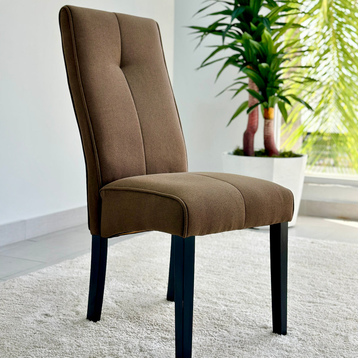 Teo Brown Padded Dining Chair