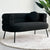 Curved Ribbed Black Love Seat