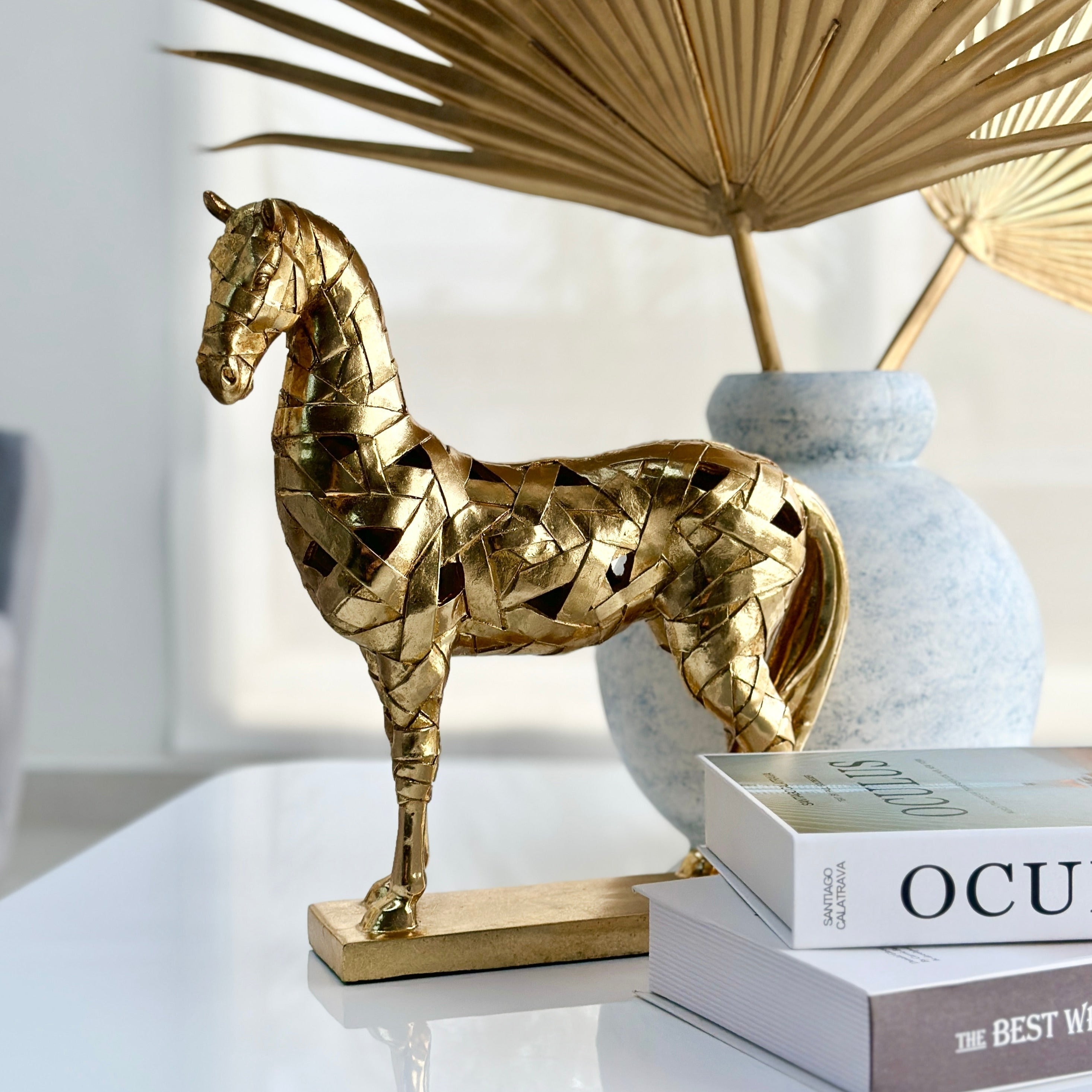 Exquisite Gold Horse Decor: Elevate Your Space with Elegance