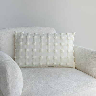 Lumbar Cover Pillow Bone White Knots