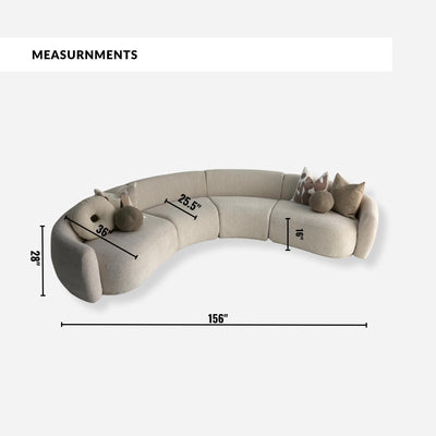 Crescent Modular Ivory Sofa