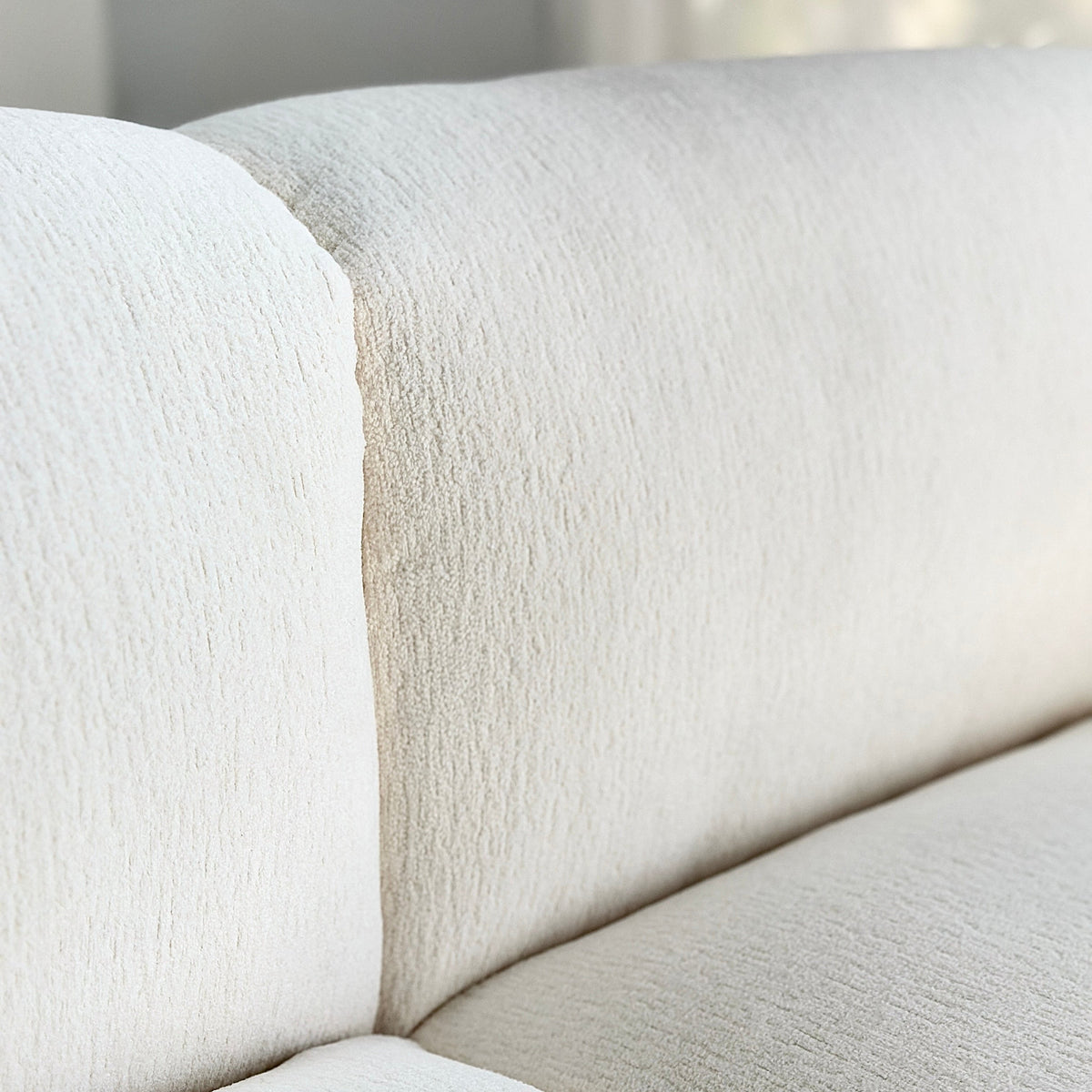 Embrace Bone White Fabric Sofa