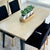 Wavy Dining Table Wood Top Black Legs