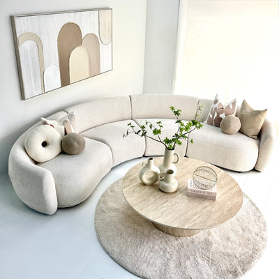 Crescent Modular Ivory Sofa