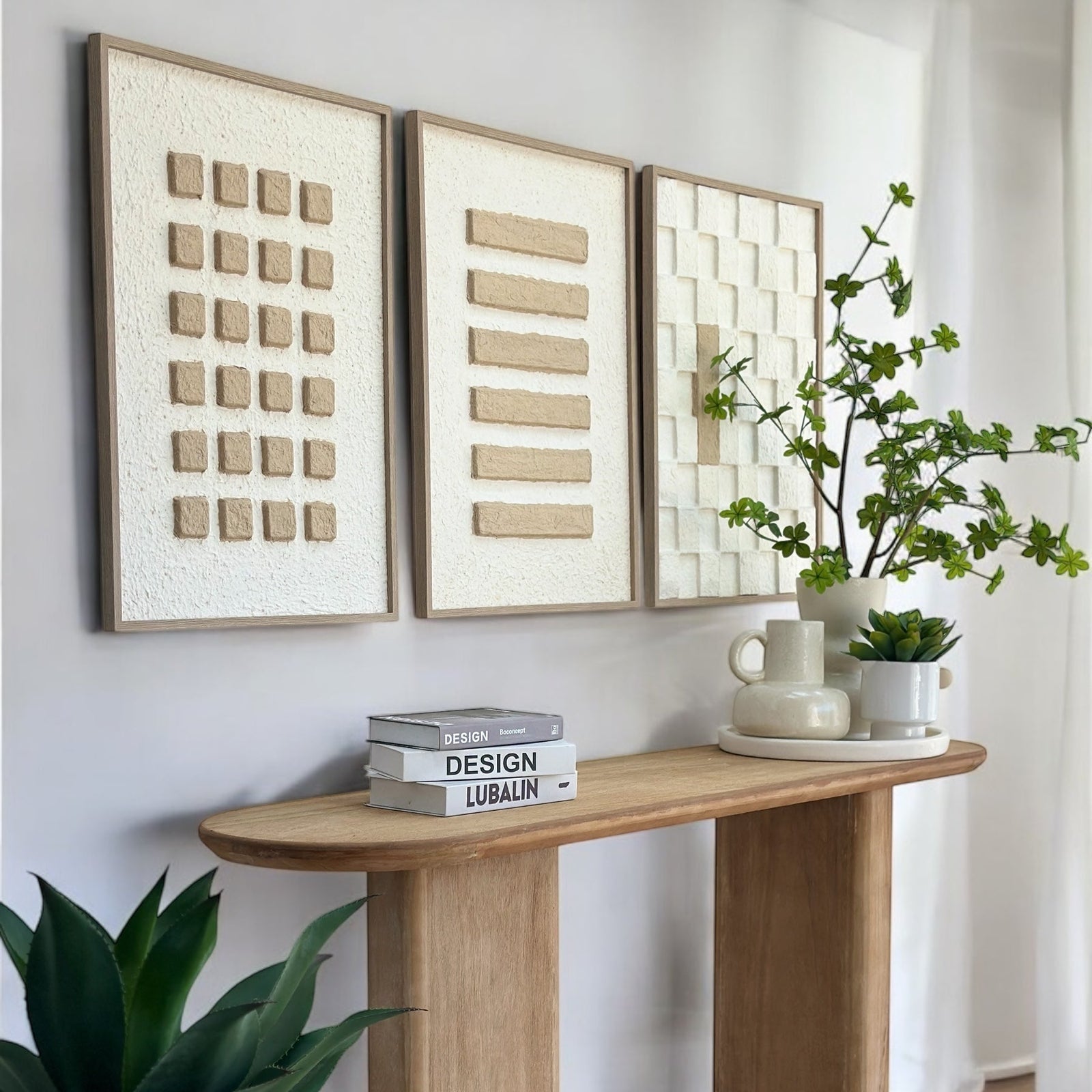 Papier-Mache Parallel Squares Framed Wall Art