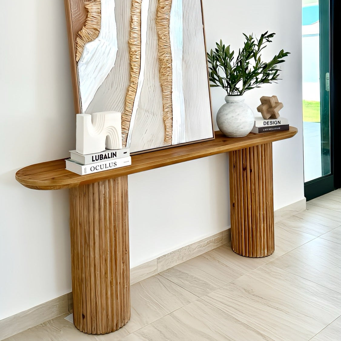 Bali Cylinder Console Wooden Table