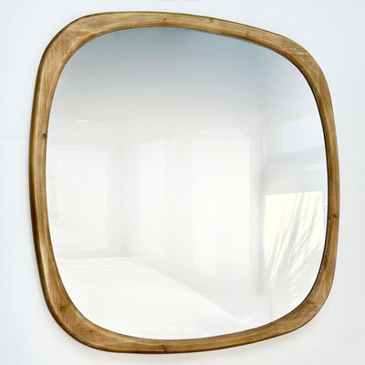 Rounded Corner Wooden Mirror