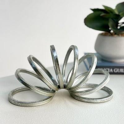 Spiral Silver Metal Table Top