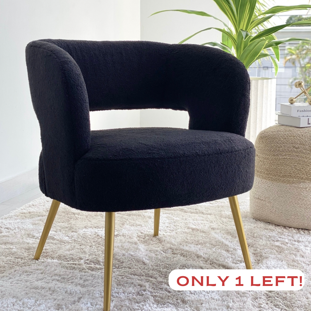 Mid-Century Black Terry Accent Chair