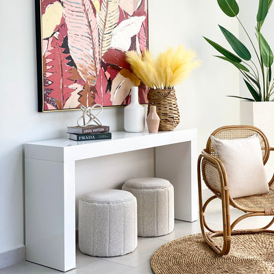 White Lacquer Classic Husky Console Table