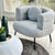 Curved Ribbed Gray Accent Chair