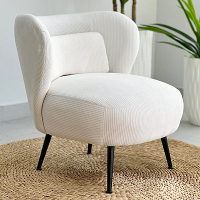 Cherish Chair Bone White Corduroy Fabric