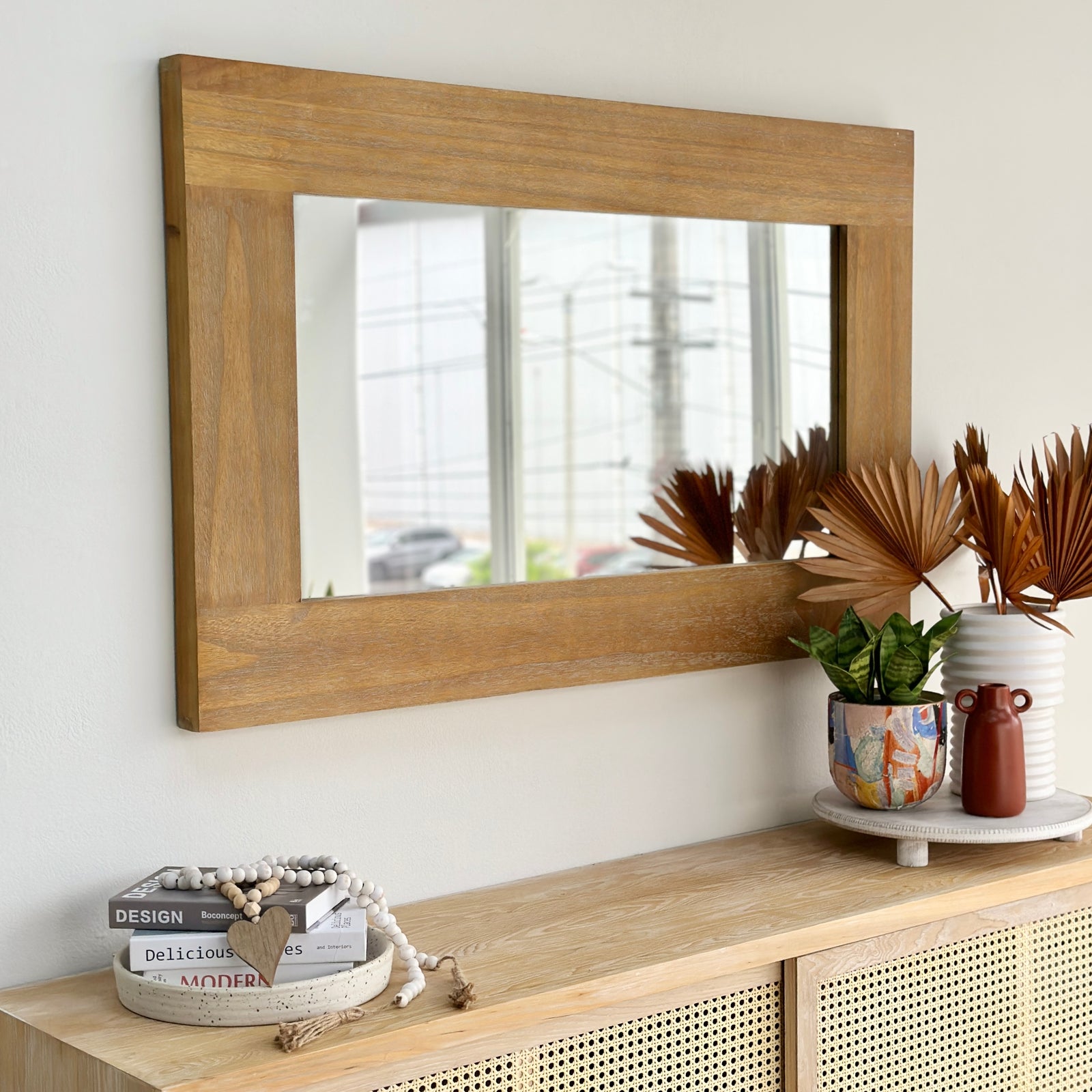 Gabrielle Natural Rustic Wall Wooden Mirror