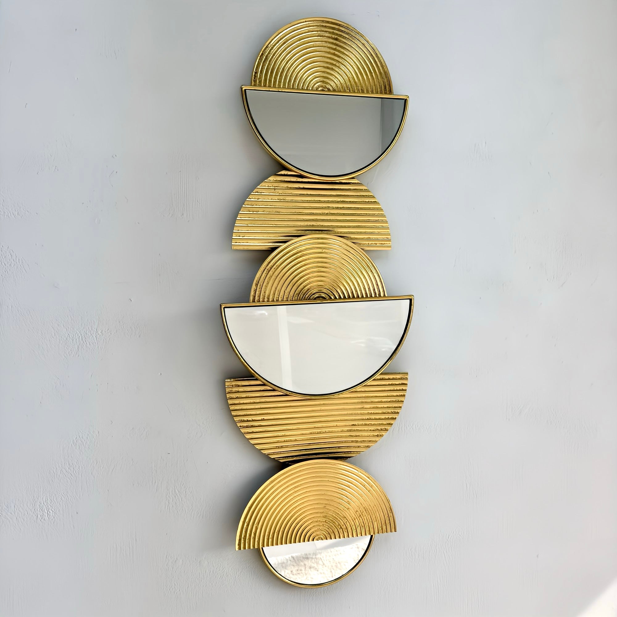 Geometric Golden Metal & Mirror Wall Art