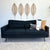 V Shape Black Fabric Sofa