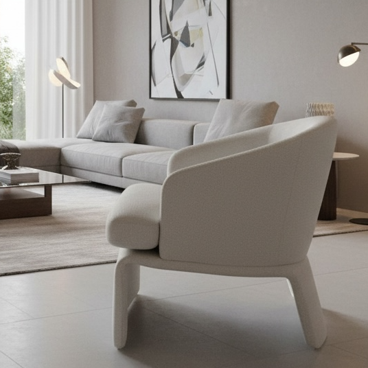 Pedestal Embrace White Chair