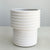 Ceramic Round Ribbed White Vase