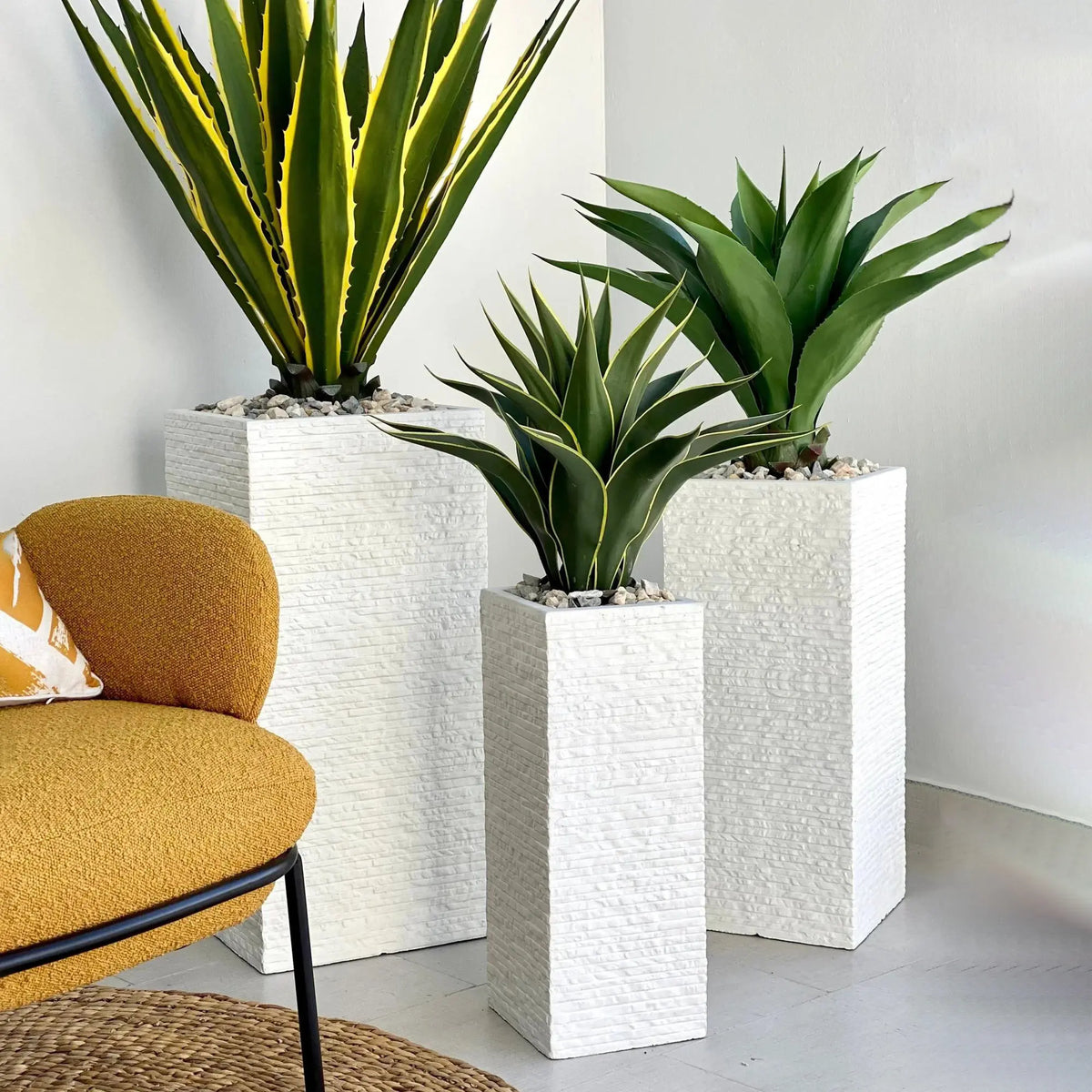 Bricks Square Fiber Clay Planter
