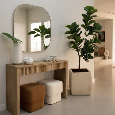 Rounded Corner Gold Metal Frame Mirror 36"