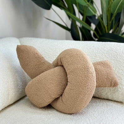 Boucle Love Knot Rust Pillow
