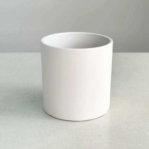 Ceramic Round White Pot Matte Finish Decora Home