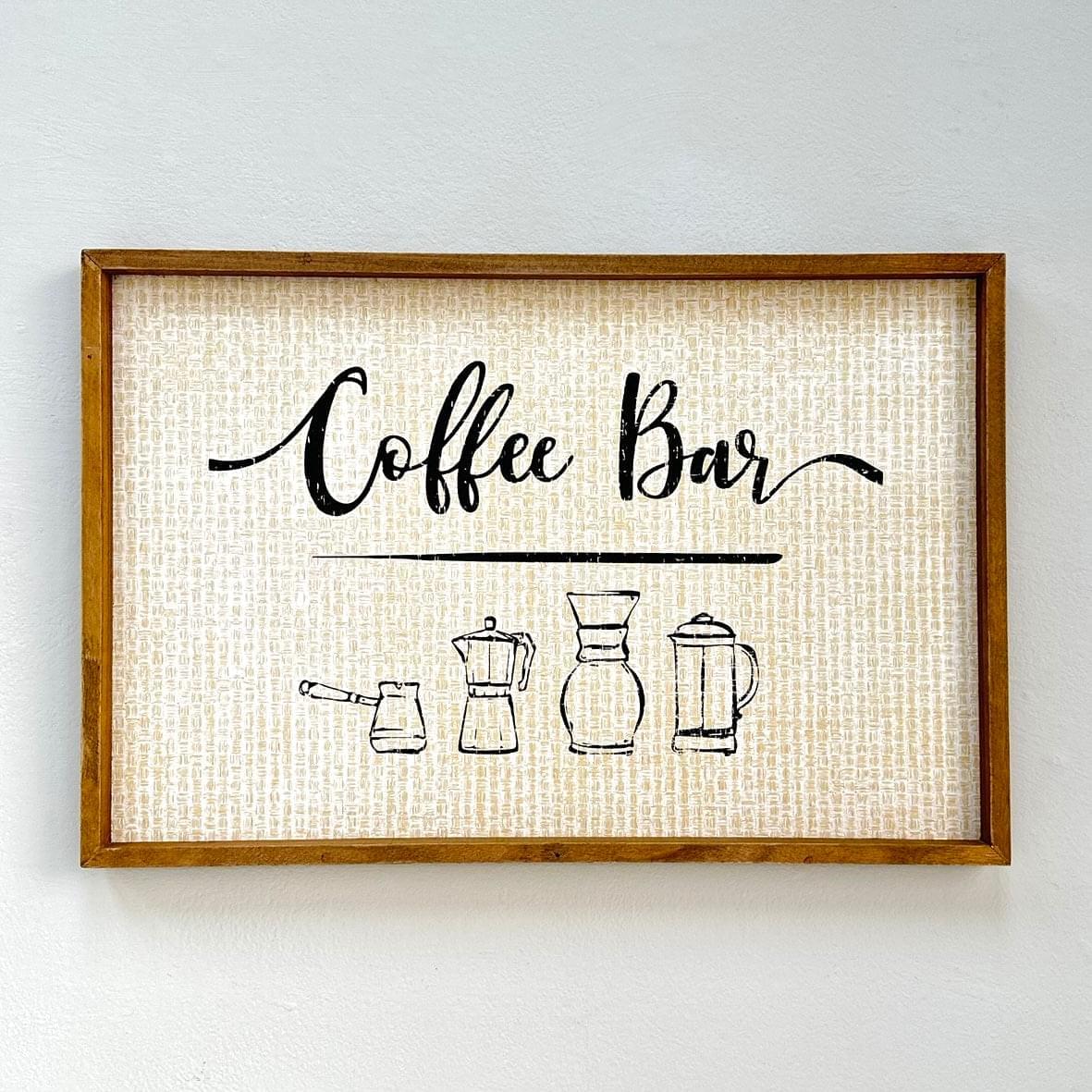 "Coffee Bar" Rattan Background Wall Art