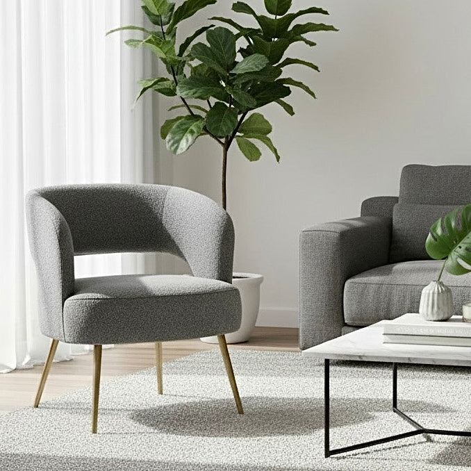 Mid-Century Gray Terry Accent Chair