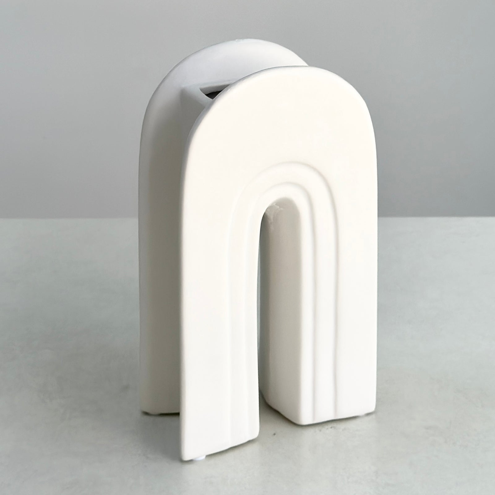 Ceramic Tall Arch White Vase