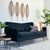 V Shape Black Fabric Sofa