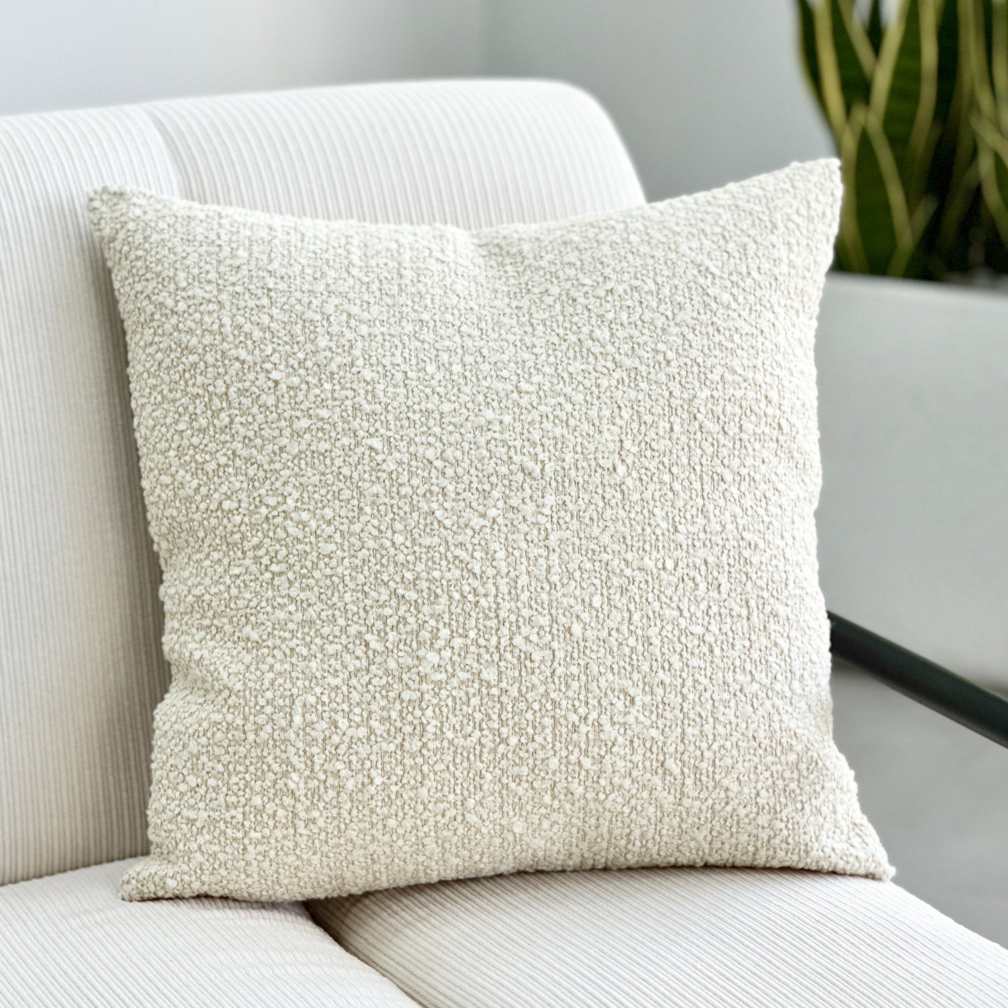 Bouclé Ivory Square Pillow Decora Home - Main Image