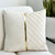 Pleated Ivory Pillow Gold Stripe
