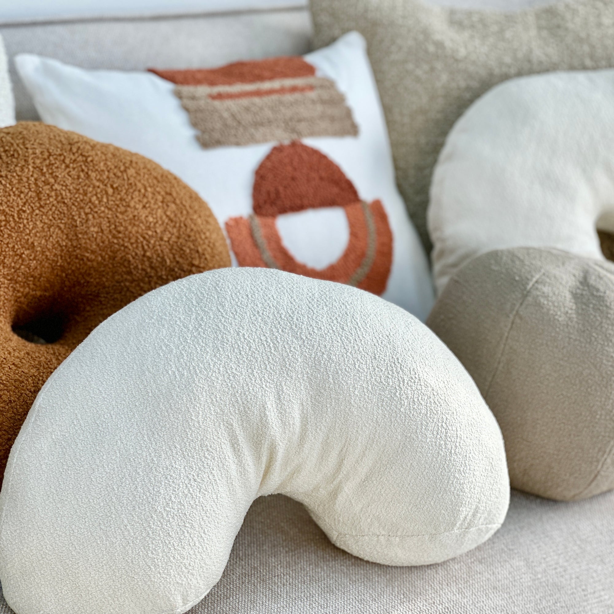 Bouclé Ivory Arch Throw Pillow