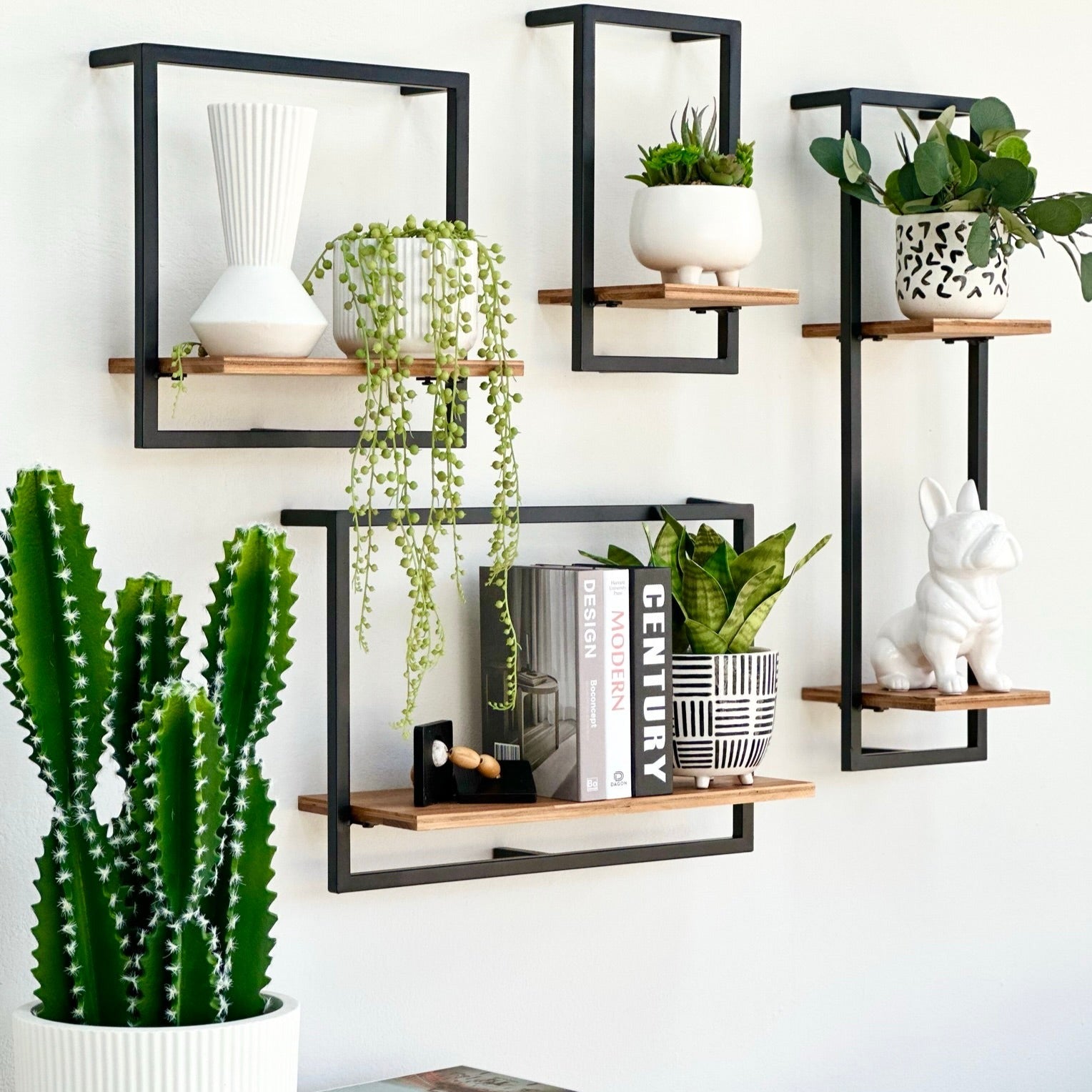 Shelfmate Metal & Wood Square Wall Shelf