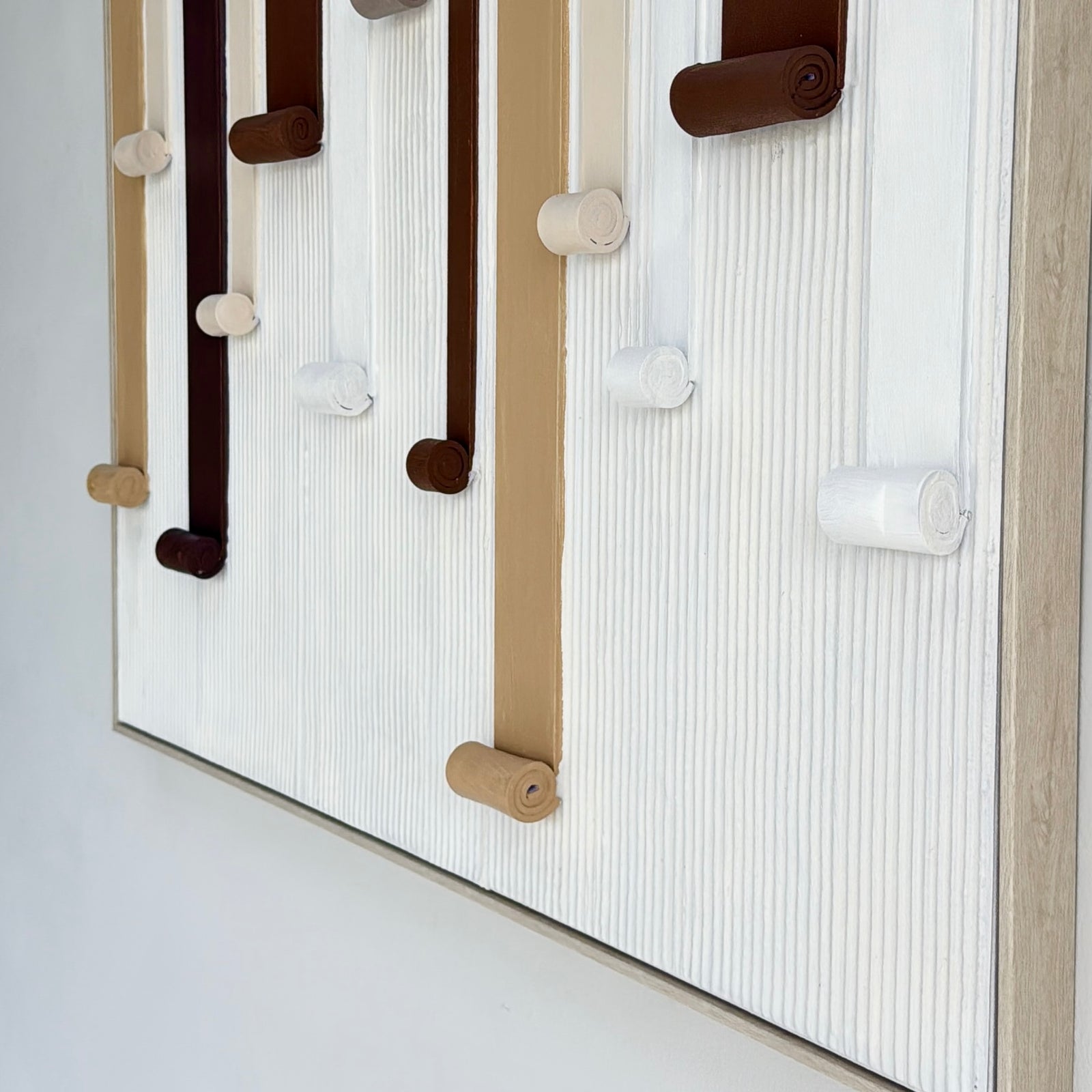 Neutral Ribbons Hand Painted Wall Art