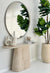 Faux Travertine Pedestal Console Table