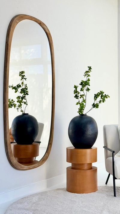 Irregular Wooden Wall Mirror